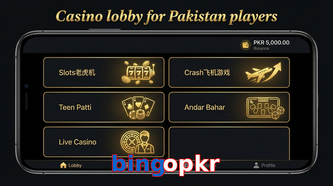 Lobby view of Bingopkr for Pakistan users